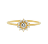 Anello girasole in oro 14k e diamanti