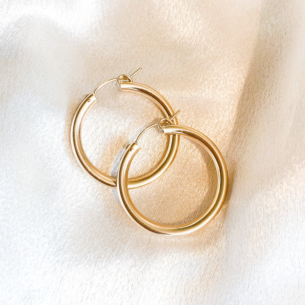27mm Gold Filled Hoops - xohanalei