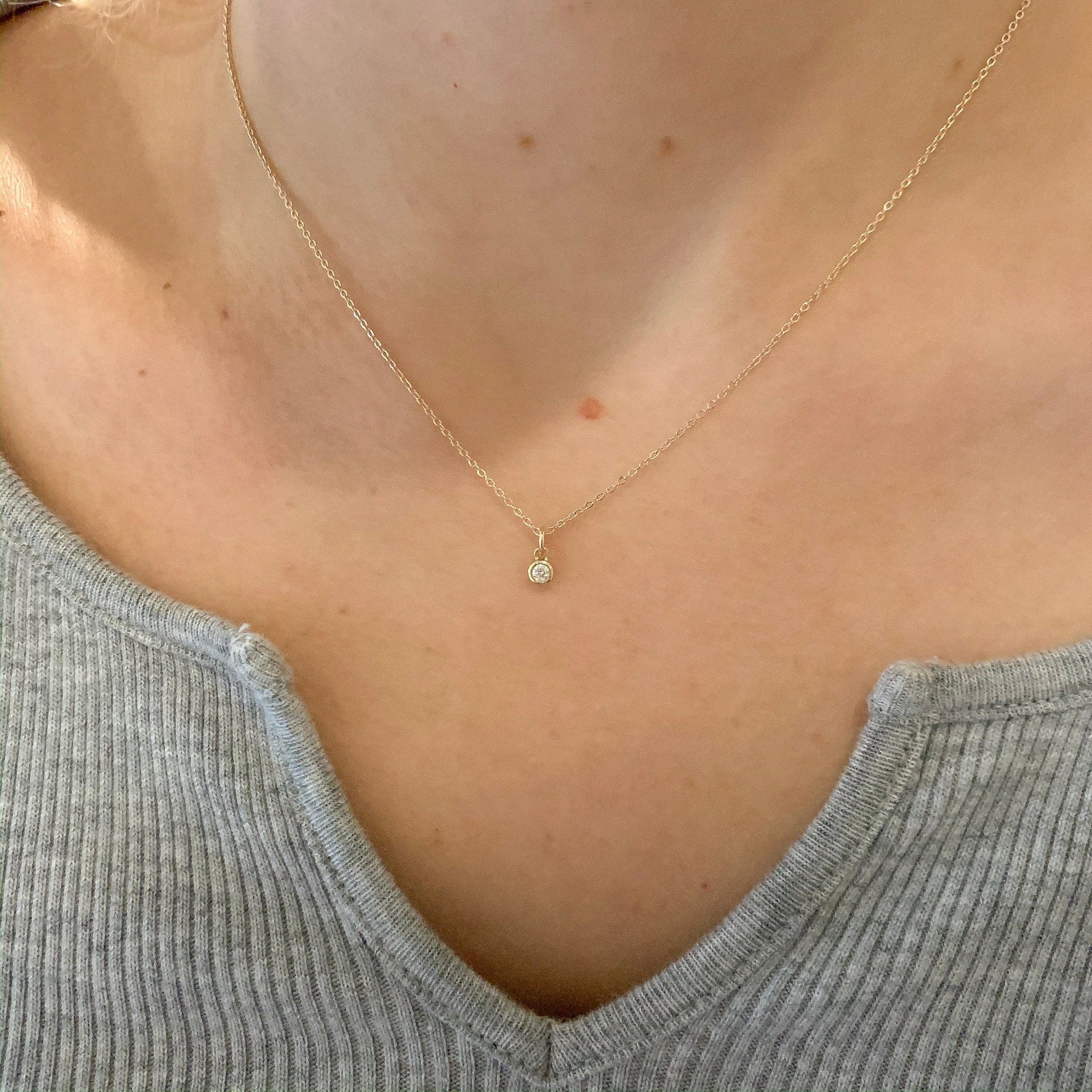 14k Gold Diamond Necklace - xohanalei