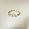 Anello Perla Trio (riempito in oro 14k)