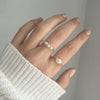 Anello Perla Trio (riempito in oro 14k)