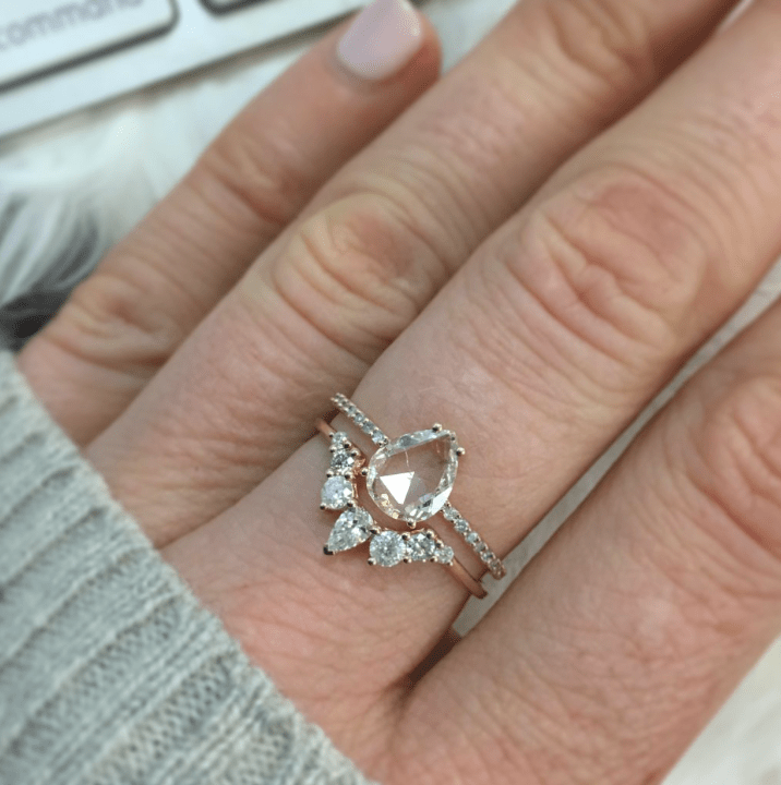 Pear Diamond Ring 14k