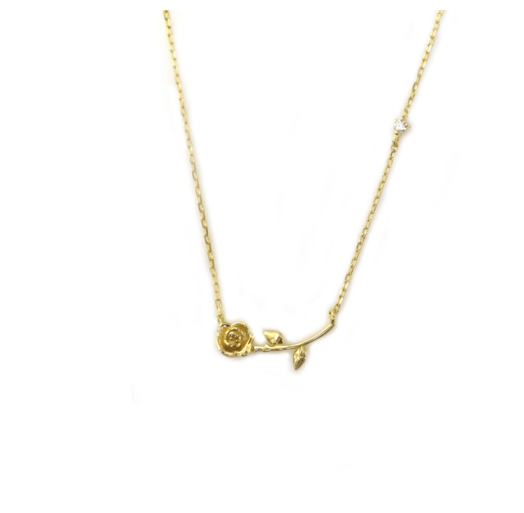 14k Rose Stem Necklace - xohanalei