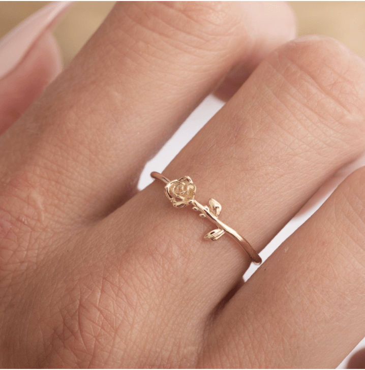 14kt Rose Stem Ring - xohanalei
