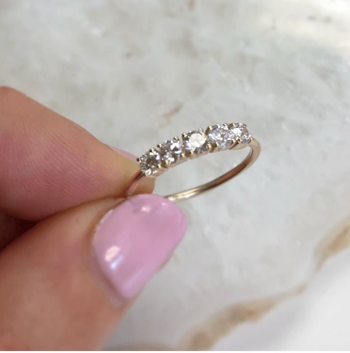 14k Gold 3mm Diamond Band