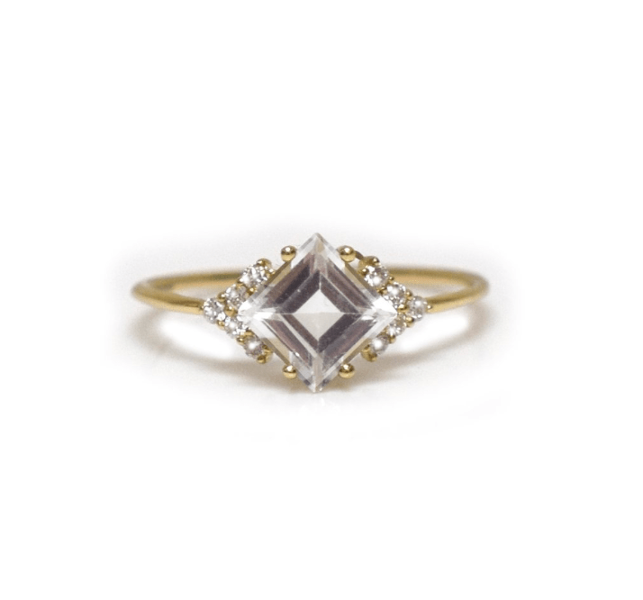 9kGold Topaz and Diamond Ring - xohanalei