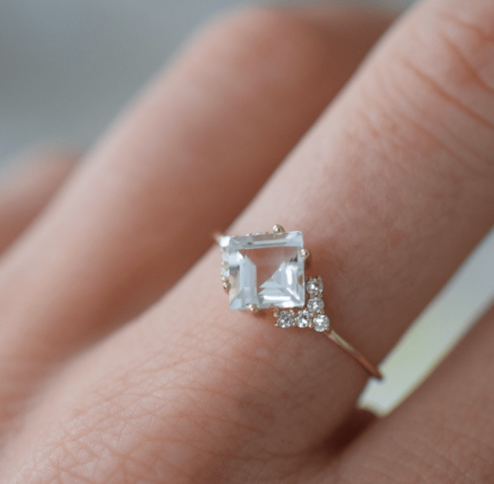9kGold Topaz and Diamond Ring - xohanalei