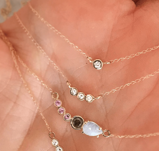 14k Diamond Trio Necklace