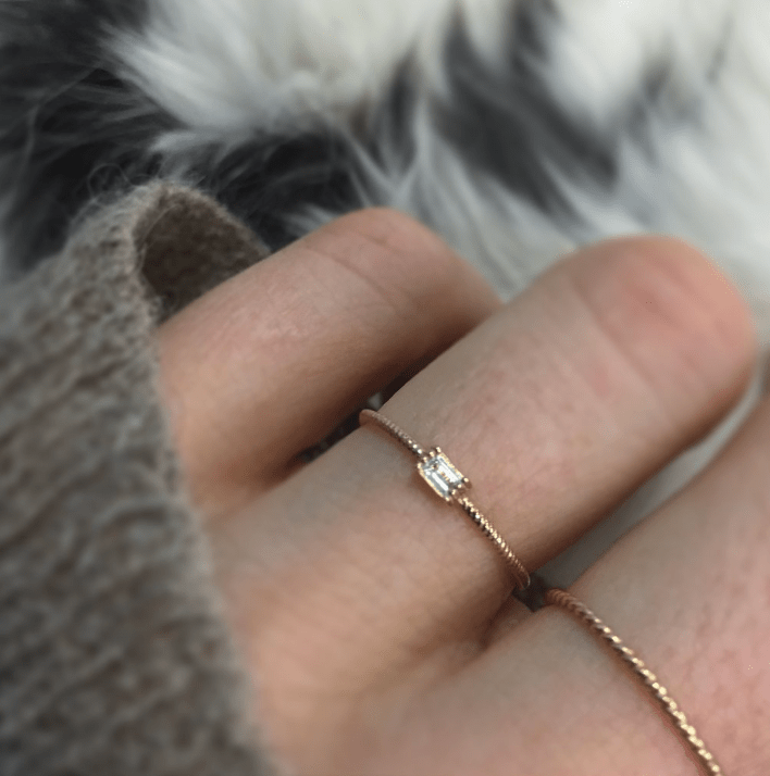 14kt Diamond Twist Band - xohanalei
