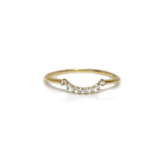 14k Solid Gold Diamond Arc Ring