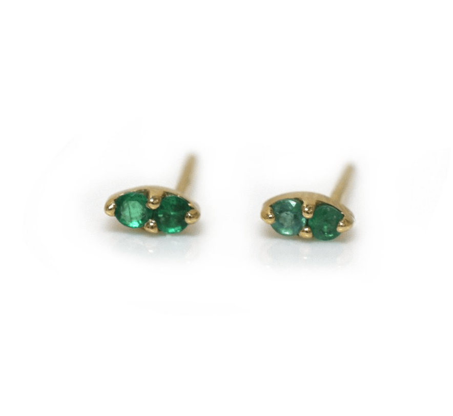 14K Gold Emerald Studs - xohanalei