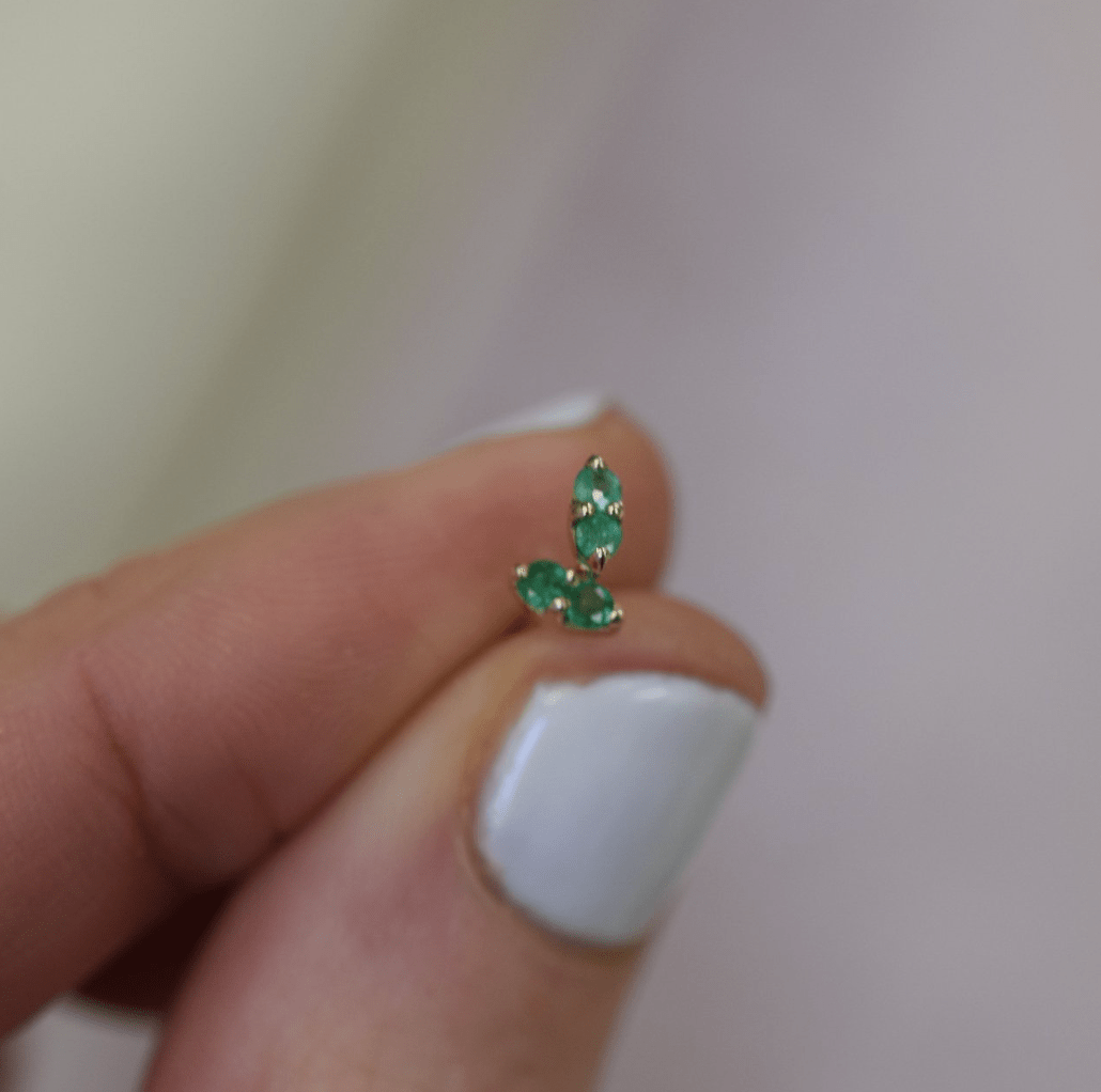 14K Gold Emerald Studs - xohanalei
