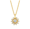 14k Gold Diamond Sunflower Necklace