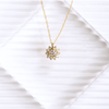 Collana girasole con diamanti in oro 14k