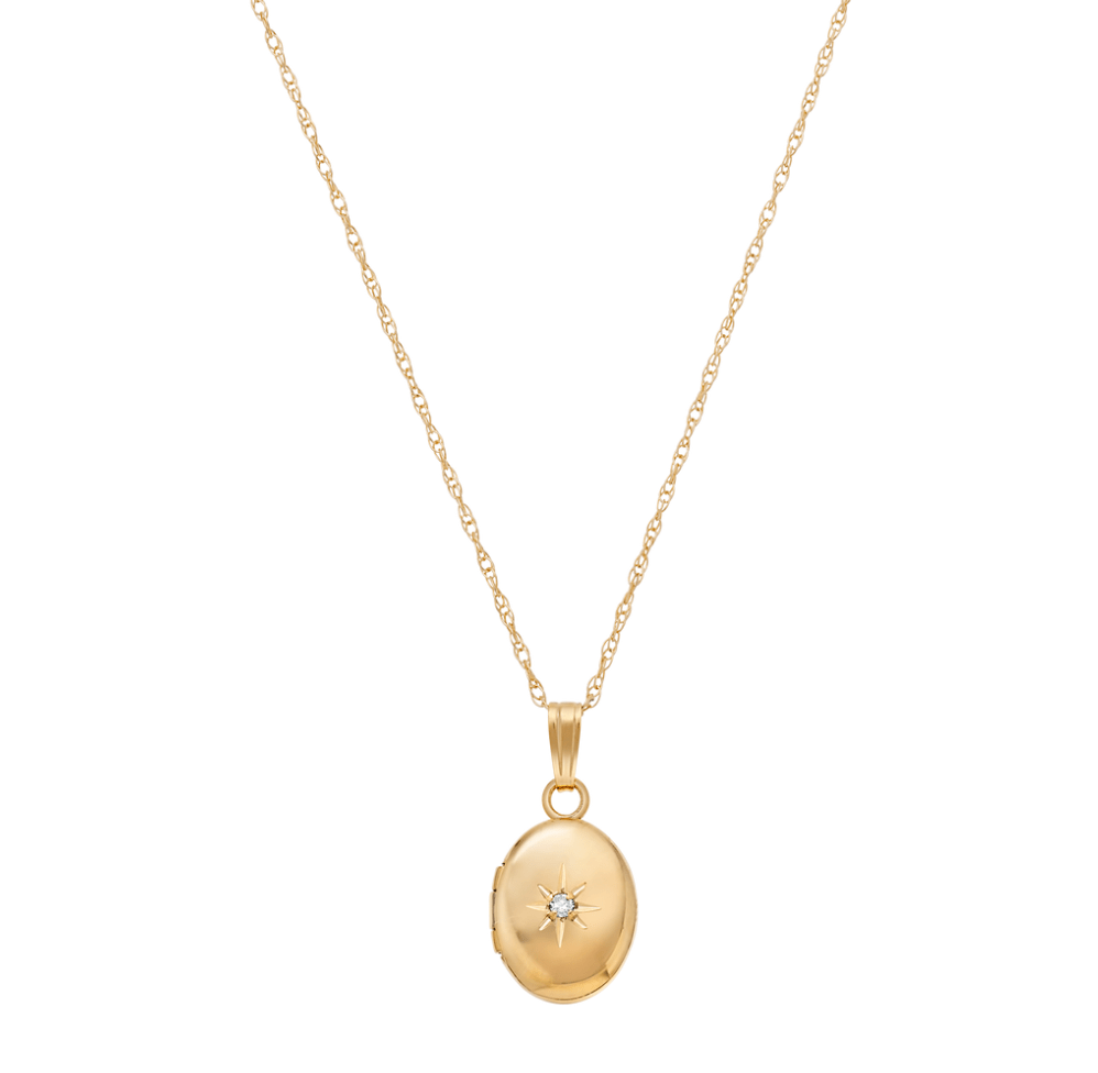 14k Gold + Diamond Star Locket - xohanalei