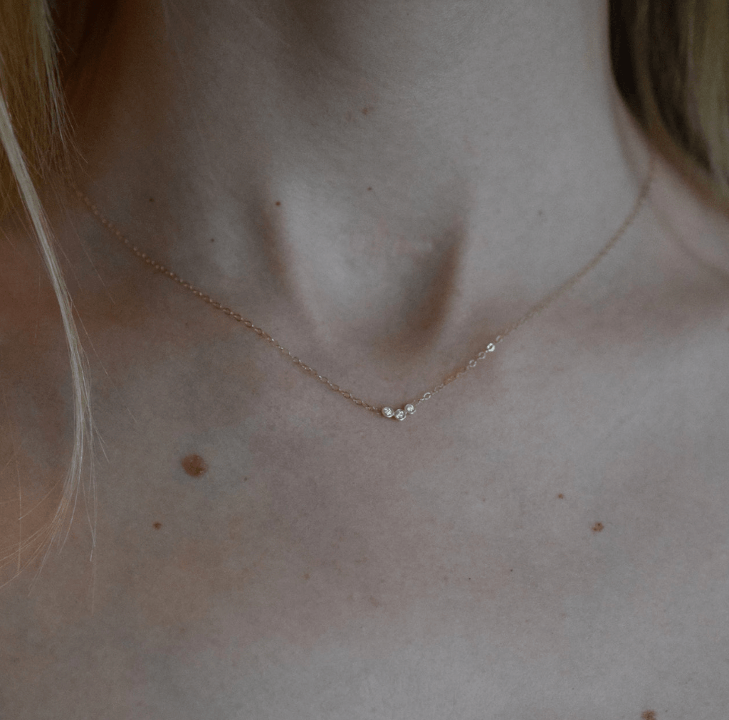 14k Diamond Trio Necklace - xohanalei
