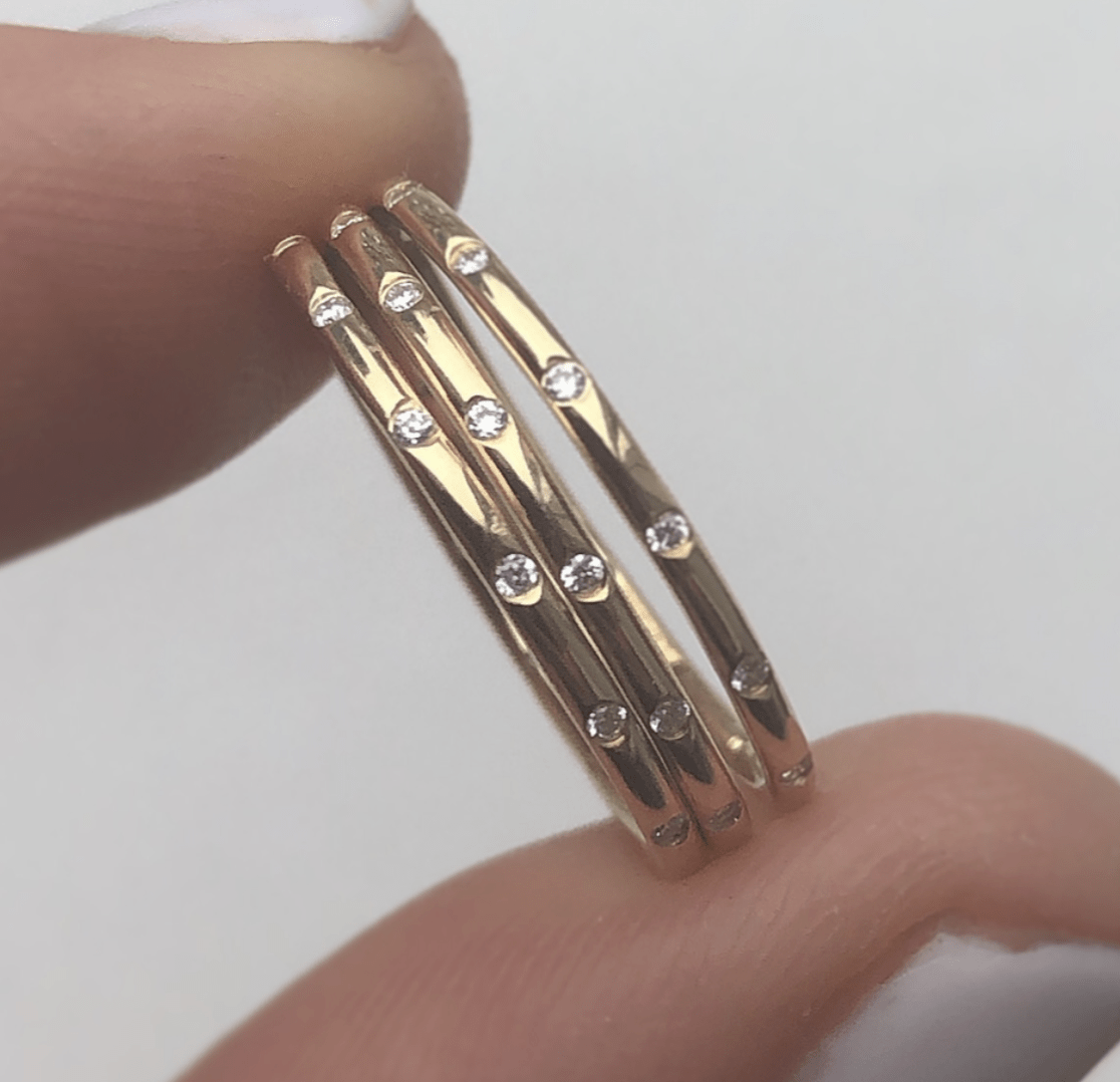 14k Gold Diamond Eternity Band - xohanalei
