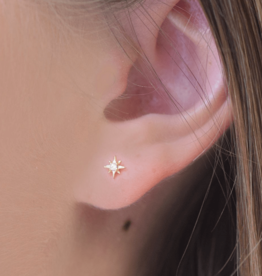 14k Mini Star + Diamond Studs - xohanalei