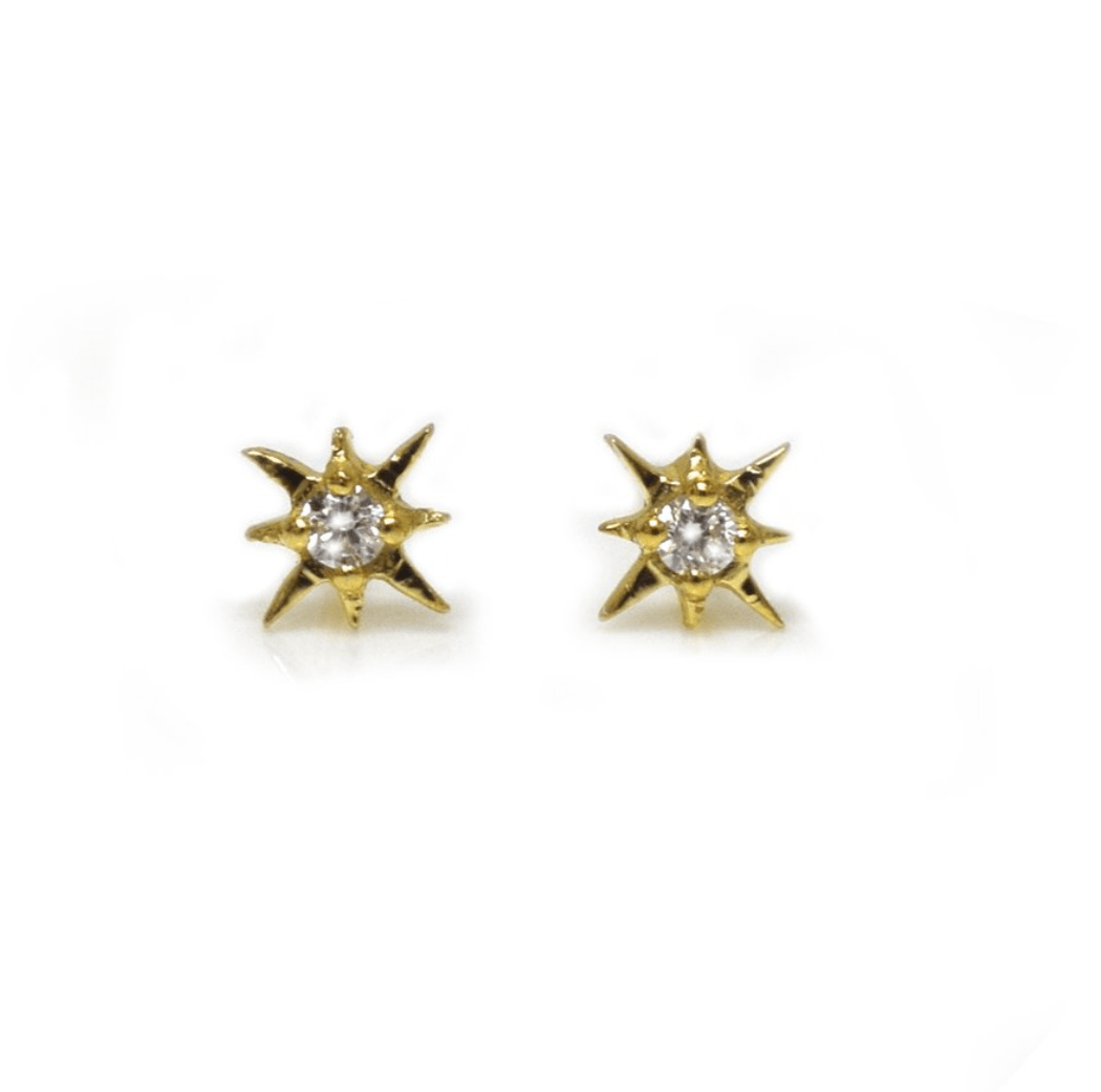 14k Mini Star + Diamond Studs - xohanalei