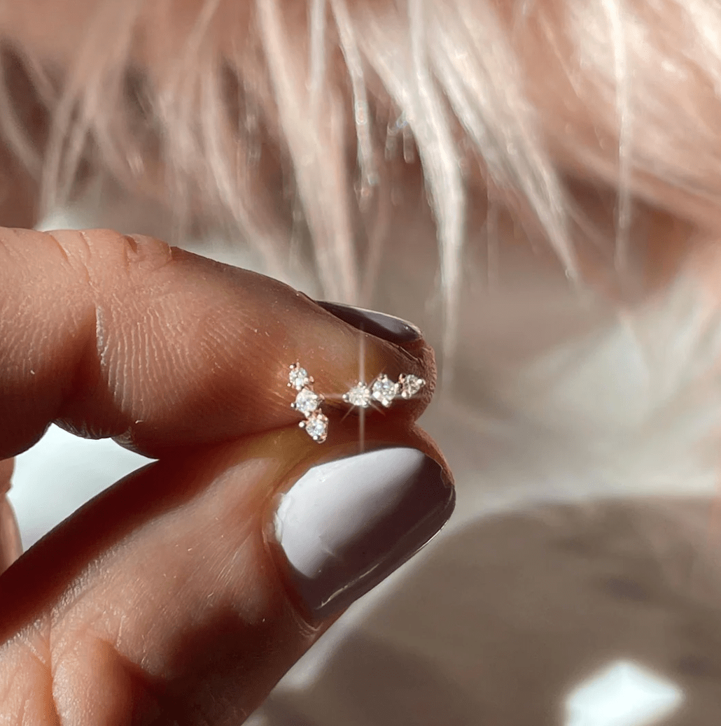 14k Diamond Trio Studs - xohanalei