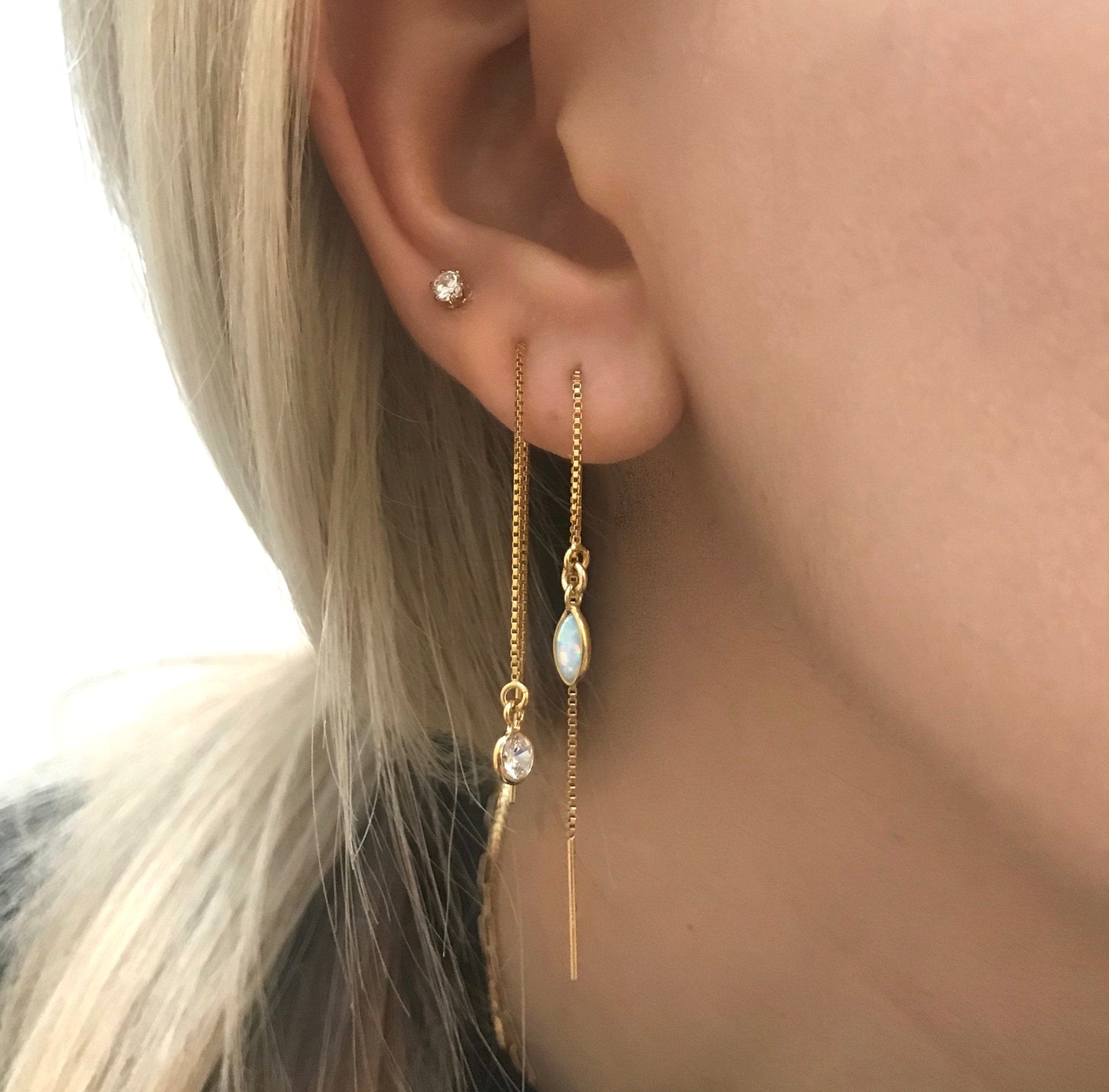 Opal Threader Earrings xohanalei