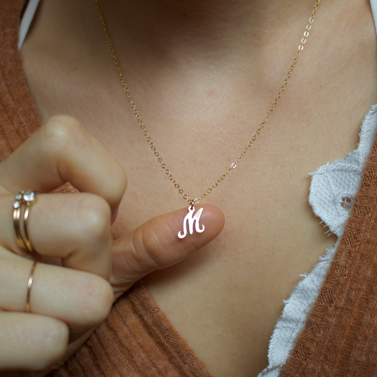 14k Gold Initial Necklace - xohanalei