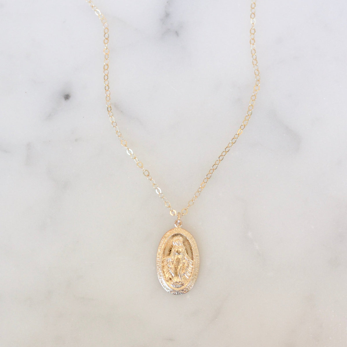 14k Gold Virgin Mary Necklace - xohanalei
