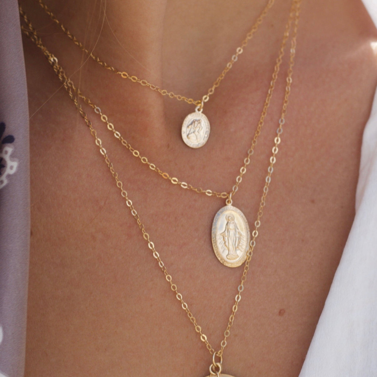14k Gold Virgin Mary Necklace - xohanalei
