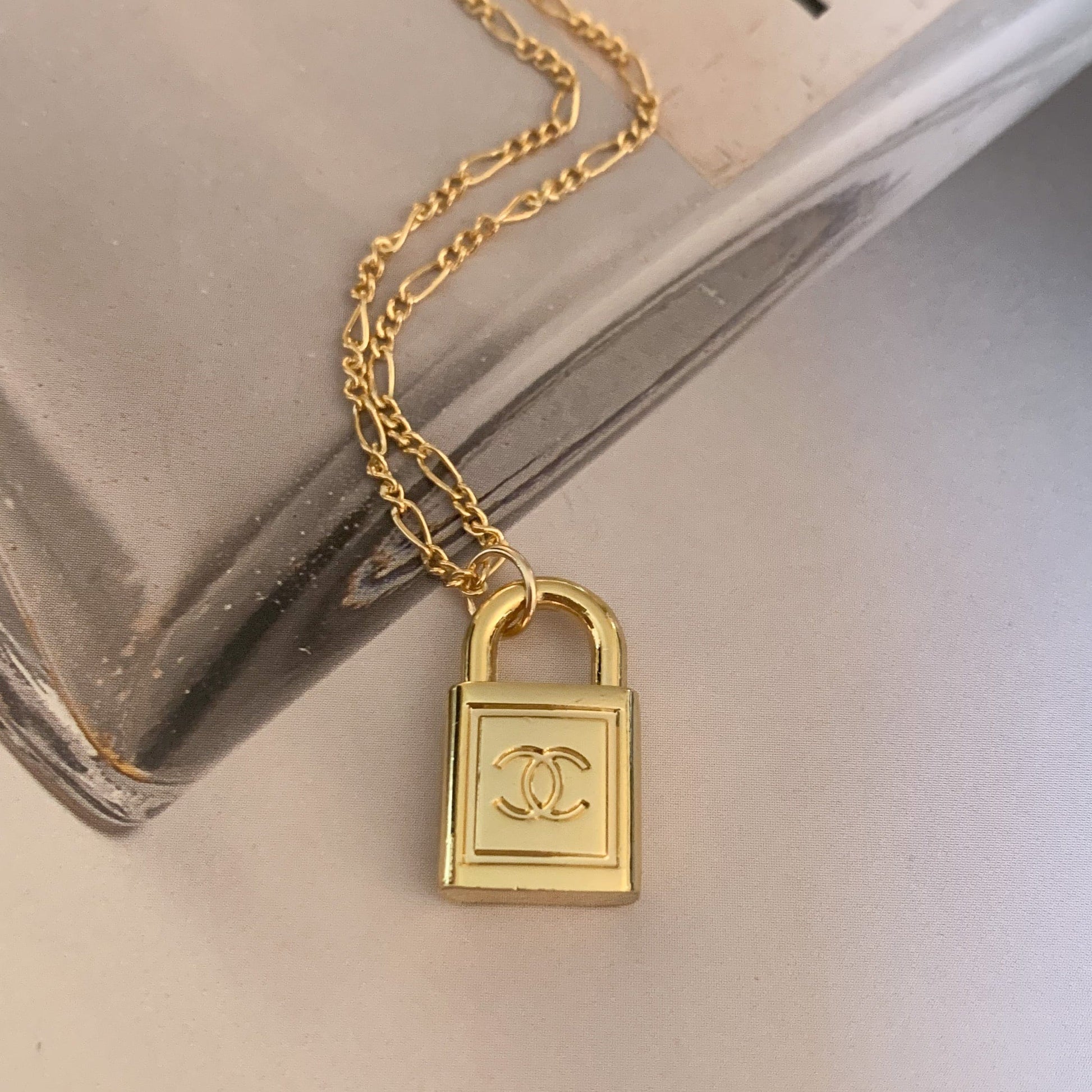 Authentic Louis Vuitton Lock Pendant | Reworked Silver 17 Necklace