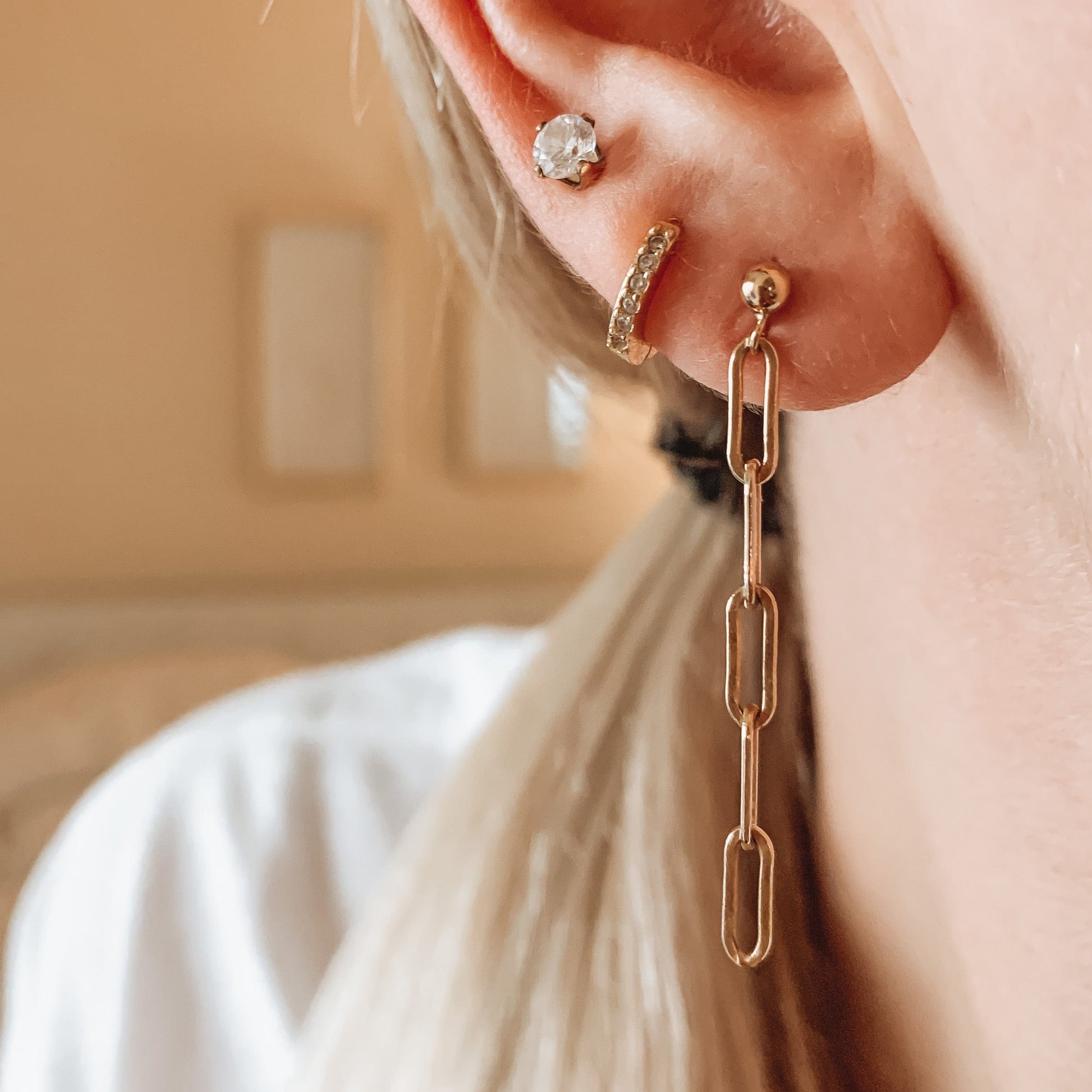 Link Chain Studs 14k GF