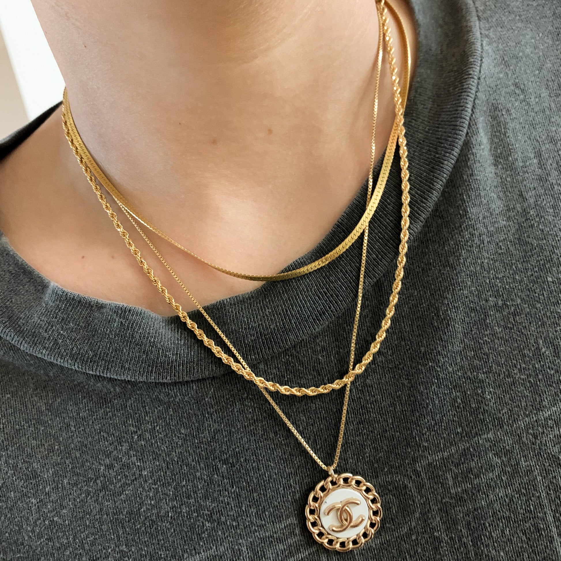 Catena a corda riempita in oro 14k (2,5 mm)