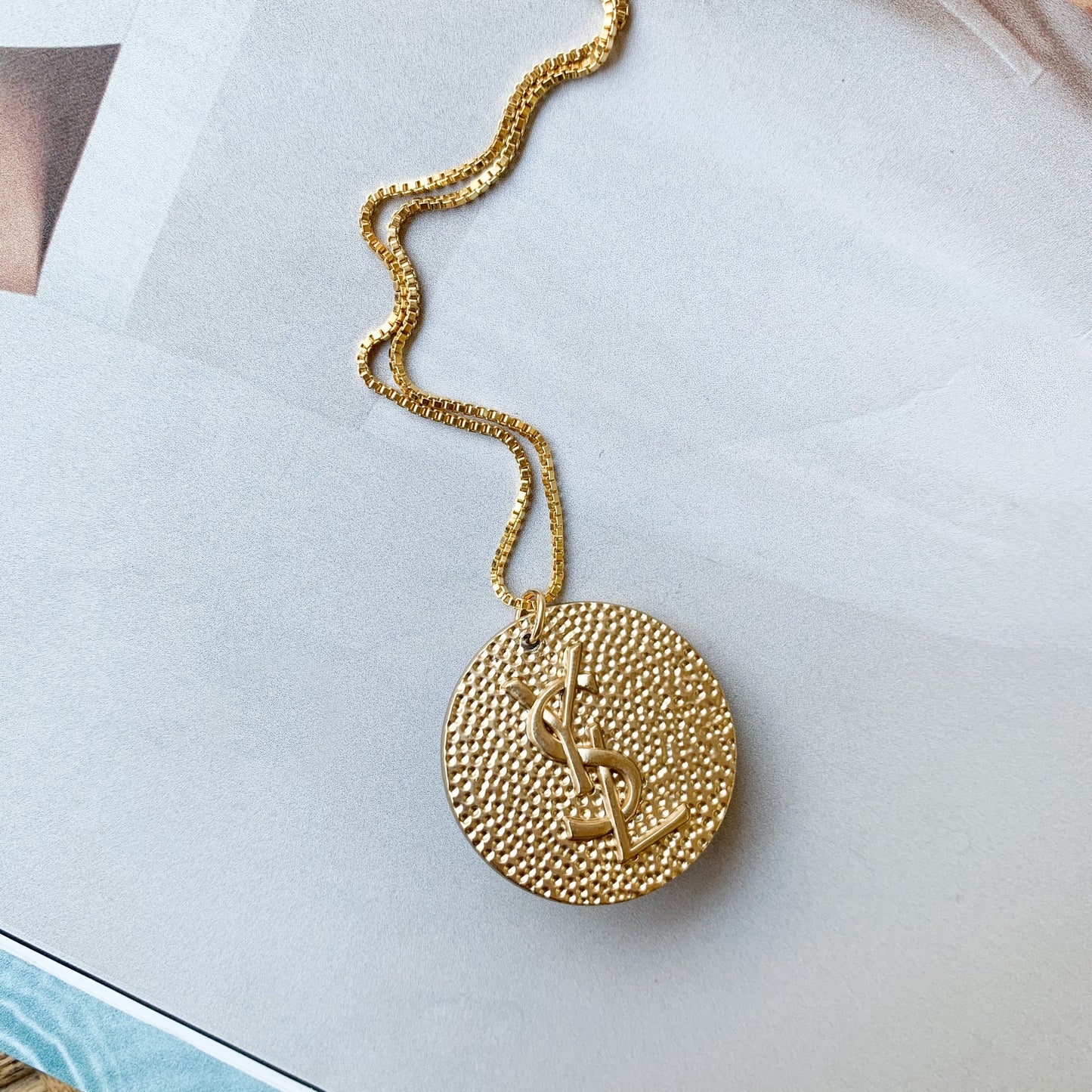 Vintage Designer Gold Coin Necklace