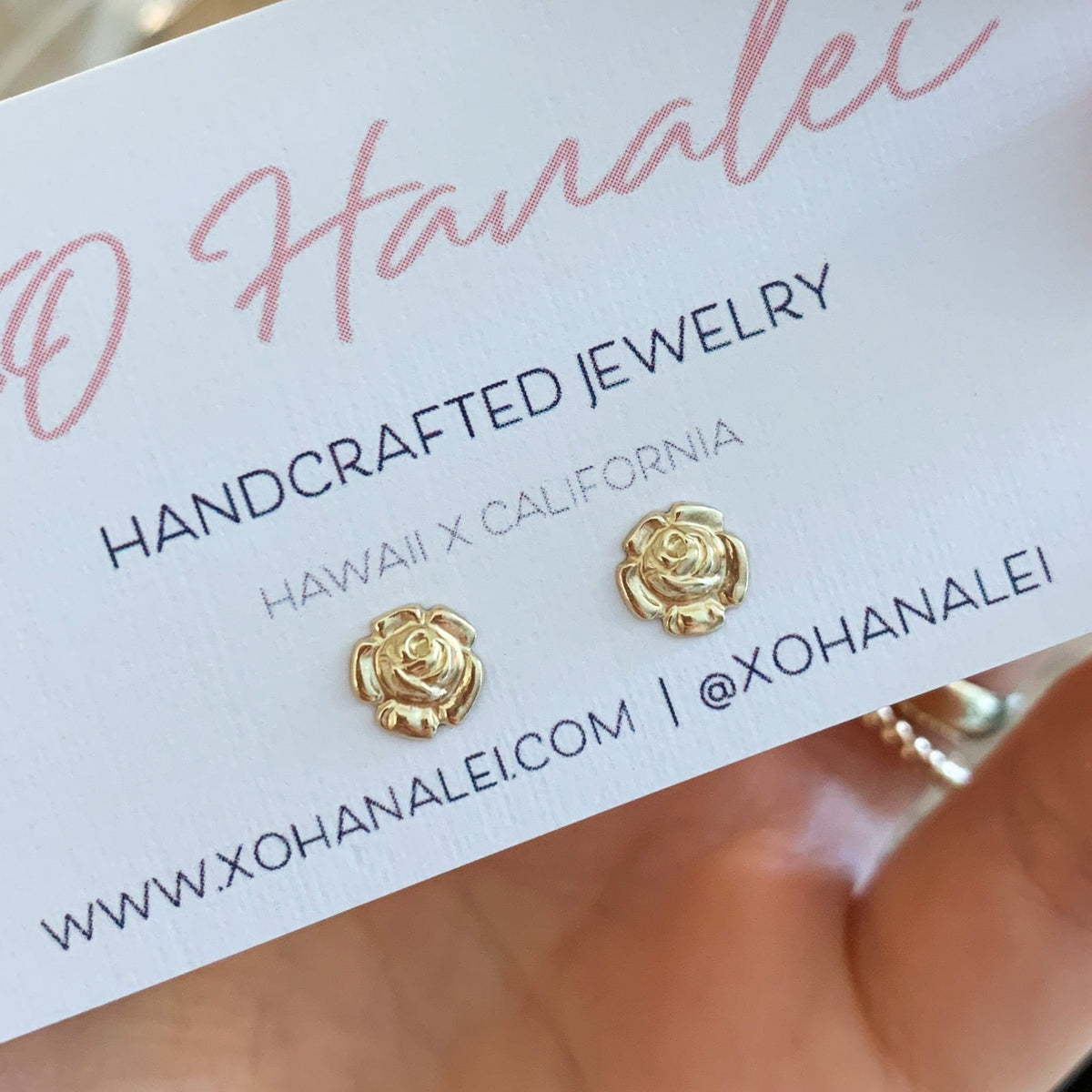 14k Gold Filled Rose Studs - xohanalei