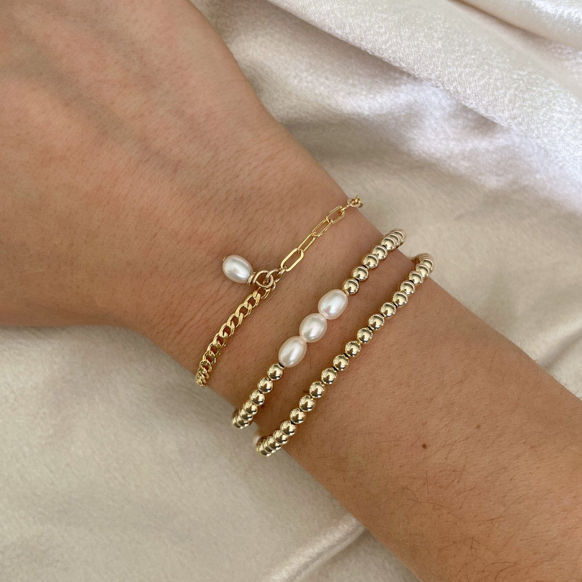 Beaded Pearl Trio Bracelet - xohanalei