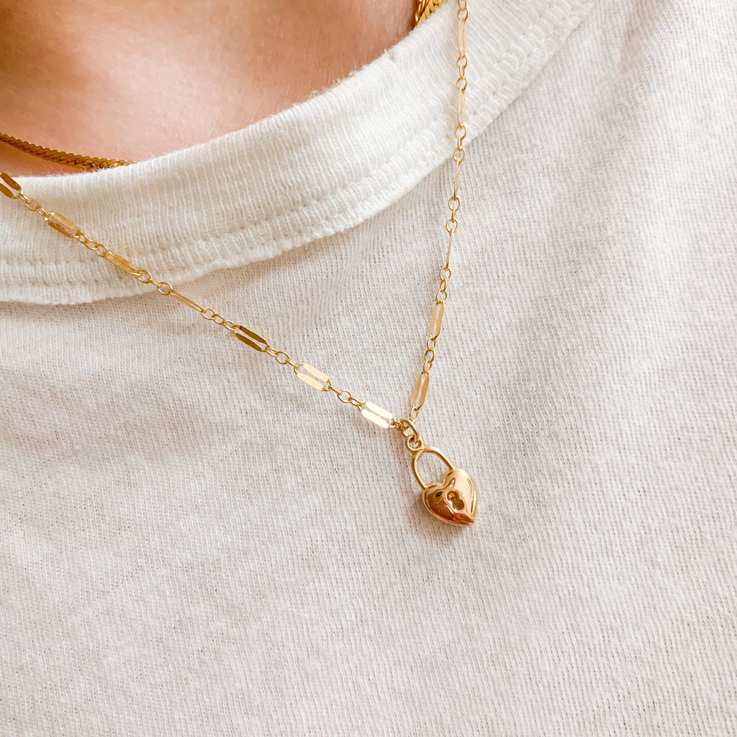 Petite Heart Lock Necklace