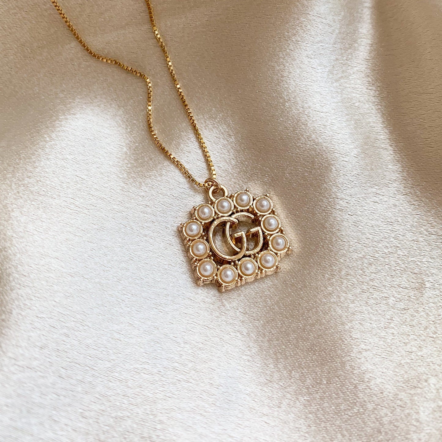 Repurposed GG Pearl Necklace