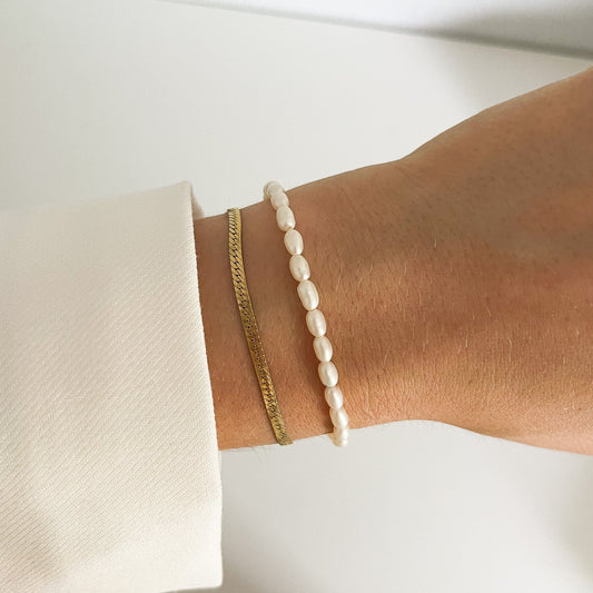 White Pearl Eternity Bracelet