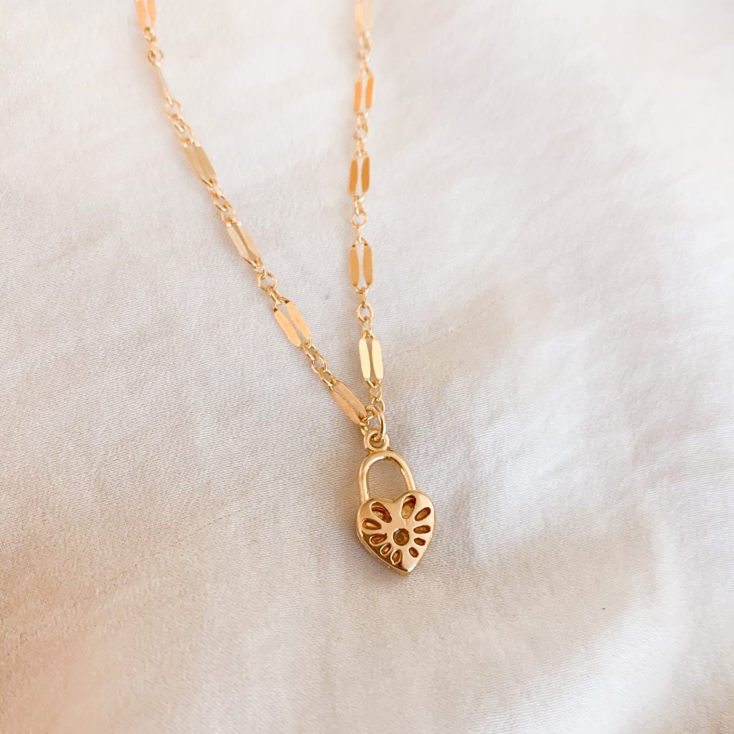 Petite Heart Lock Necklace
