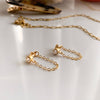 Gold Filled Cz Chain Huggies - xohanalei