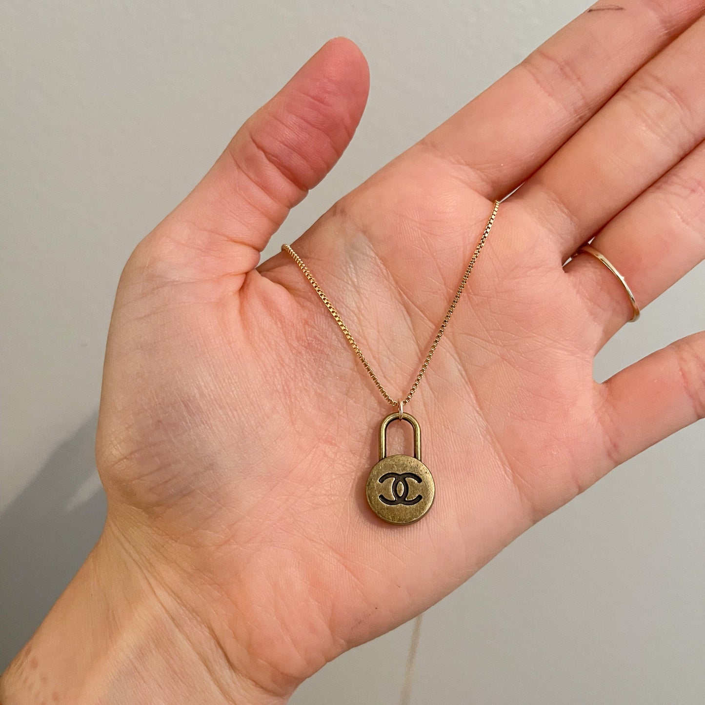 Repurposed/Vintage CC Lock Necklace