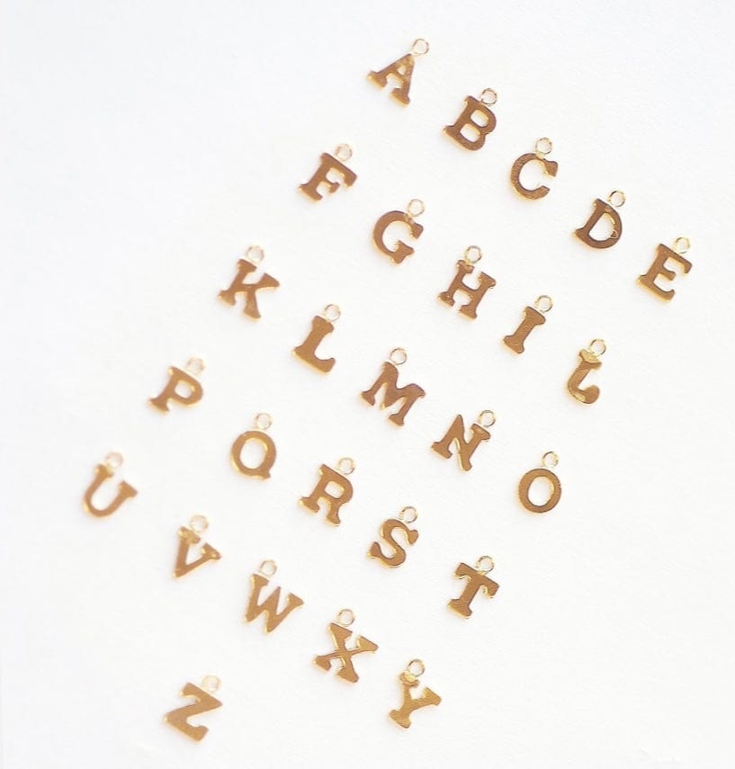 Tiny Dainty Letter Beads Alphabet Letters 14k Gold Letter Beads 